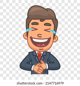 Businessman Holding His Stomach And Laughing. Funny Character. Vector Character