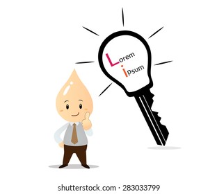 businessman is holding a key  