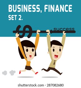 businessman holding a key of success. running . go to achievement.
elements. modern design flat character. isolated on white background.
graphic vector illustration.
character teamwork concept.