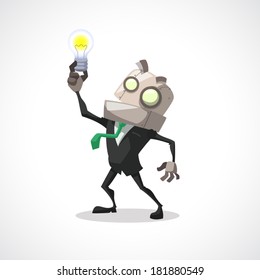 businessman holding a lightbulb idea, business concept