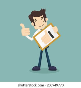 Businessman holding like thumbs up  , eps10 vector format