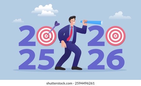 businessman holding megaphone, sign target goal and stack money Achievements and mission. Aims and new ideas. Smart solutions. Making goals, successful business strategy, marketing concept.