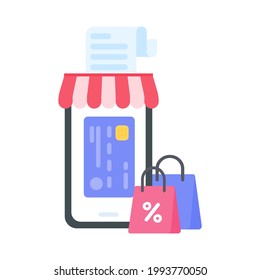 Businessman holding a mobile to pay online via credit card online shopping concept