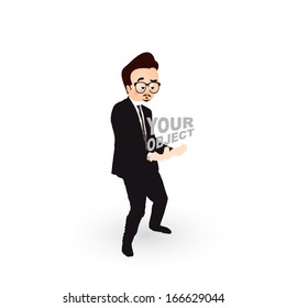 businessman holding an object