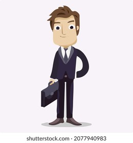 businessman holding office bag vector