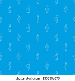 Businessman holding pie chart pattern vector seamless blue repeat for any use
