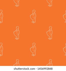 Businessman holding pie chart pattern vector orange for any web design best