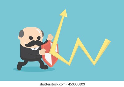 Businessman holding shield vector