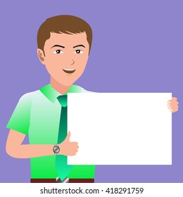 businessman holding signs