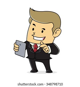 Businessman holding tablet