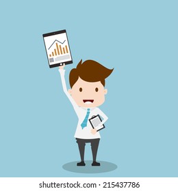 Businessman holding a Tablet PC.