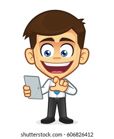Businessman holding tablet pc