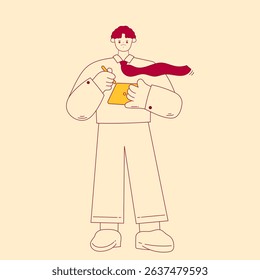 businessman holding tablet and pen