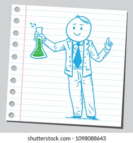 Businessman holding test tube preparing for experiment