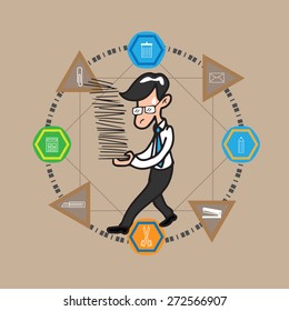 Businessman holds document infographic vector