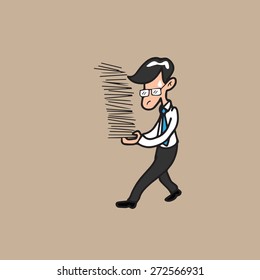 Businessman holds pile of documents
