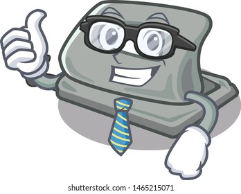 Businessman hole puncher isolated in the character