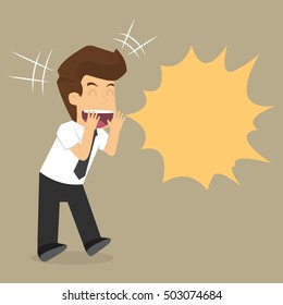 Businessman Holler. vector