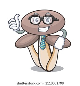 Businessman honey agaric mushroom character cartoon