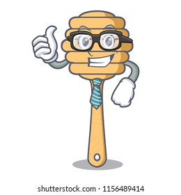 Businessman honey spoon character cartoon