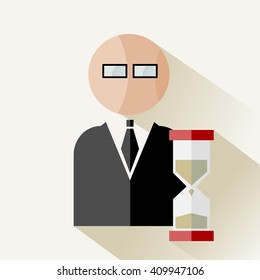 Businessman with hourglass