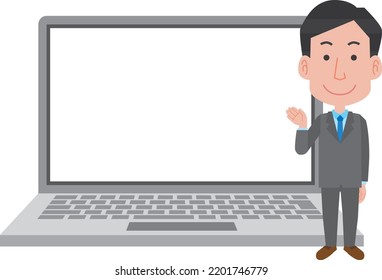 Empresario y tablero de formas de la casa para espacio de copia