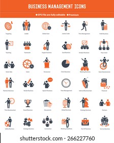 Businessman, Human resource icon set, orange version,clean vector