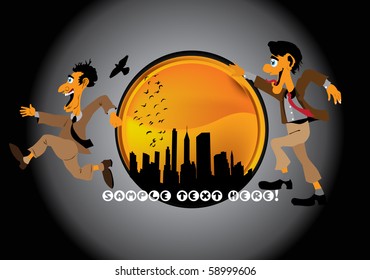 Businessman in hurry