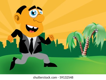 Businessman in hurry