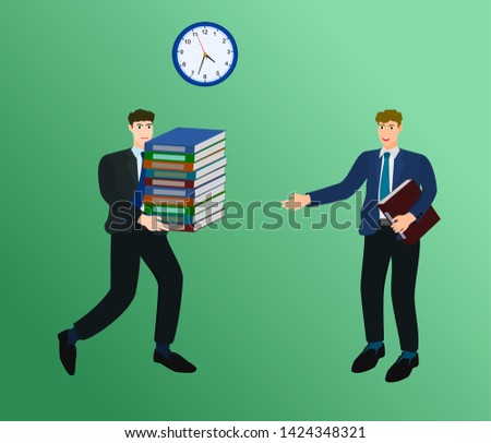 Businessman hurry sent document to manager in deadline time