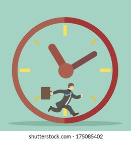 businessman hurry within specified time limits concept illustration 