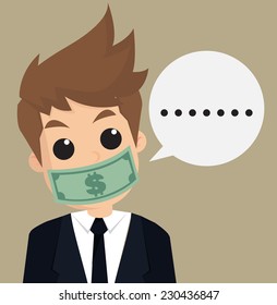 Businessman Hush Money.vector