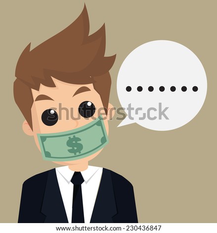 businessman hush money.vector