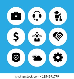 businessman icon. 9 businessman set with professions and jobs, forecast, shield and briefcase vector icons for web and mobile app