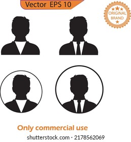 Businessman icon. Black color business man icon vector. Add user icon. People icon. Vector man profile sign. 
