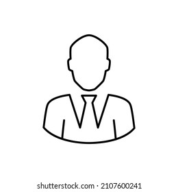 Businessman Icon  in black line style icon, style isolated on white background