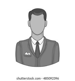 Businessman icon in black monochrome style isolated on white background. People symbol vector illustration