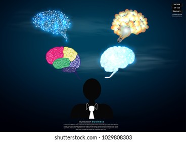 
Businessman icon  - Brain 4 model -  modern design Idea and Concept  Vector illustration Business  Infographic template.
