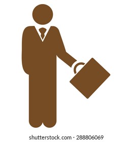 Businessman icon from Business Bicolor Set. This flat vector symbol uses brown color, rounded angles, and isolated on a white background.
