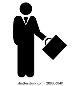 Businessman icon from Business Bicolor Set. This flat vector symbol uses black color, rounded angles, and isolated on a white background.