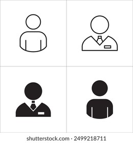 Businessman icon. Business woman icons. Professional company person or worker symbol. Anonymous profile, people and user account symbol. Vector stock icons illustration.