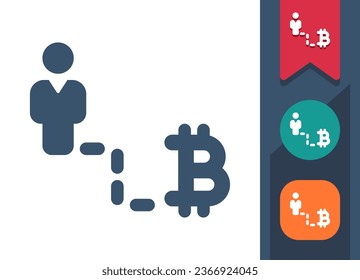 Businessman Icon. Career, Job, Wealth, Man, Bitcoin, Cryptocurrency. Professional, pixel perfect vector icon.