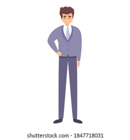 Businessman icon. Cartoon of businessman vector icon for web design isolated on white background
