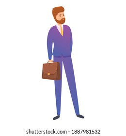 Businessman icon. Cartoon of businessman vector icon for web design isolated on white background