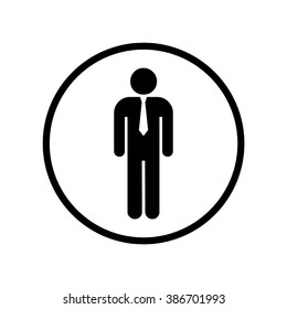 Businessman icon in circle . Vector illustration