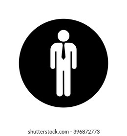 Businessman icon in circle . Vector illustration
