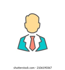 Businessman Icon in color icon, isolated on white background 