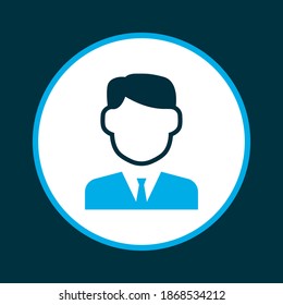 Businessman icon colored symbol. Premium quality isolated worker element in trendy style.
