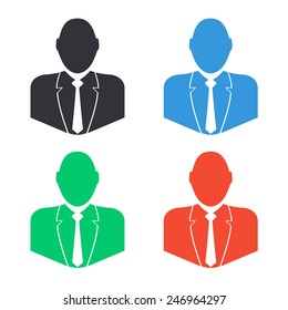 businessman icon - colored vector illustration