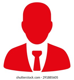 Businessman icon from Commerce Set. Vector style: flat symbol, red color, rounded angles, white background.